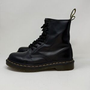 Doc Dr. Martens 1460 Black Smooth Leather Boots Women's Size 7 Lace Up Boots